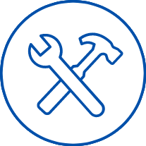 icono de martillo y llave