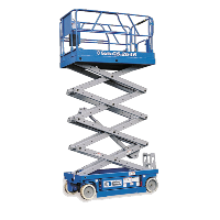 elevador de tijera azul