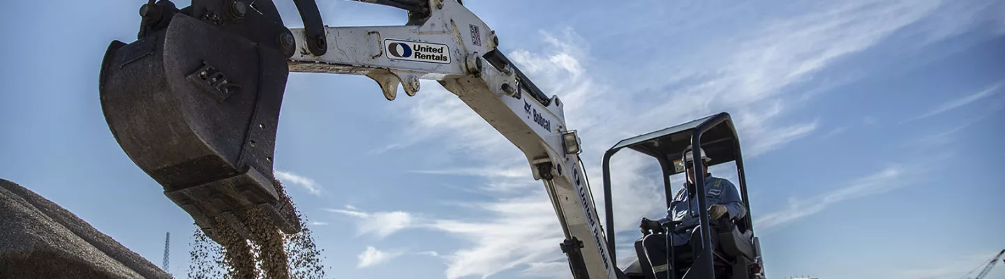 Excavator at job site