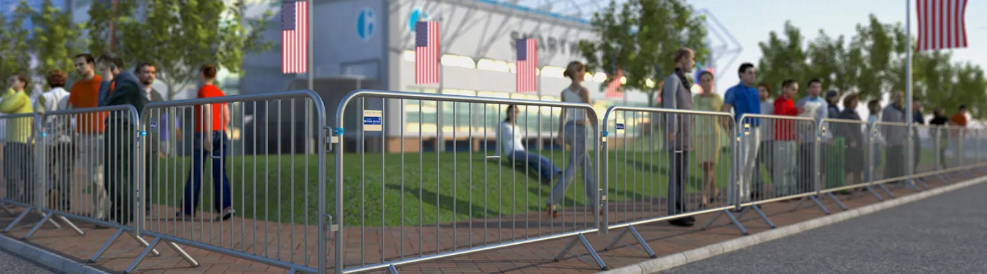 Temporary Fencing at crowded event