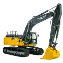 Yellow John Deere excavator