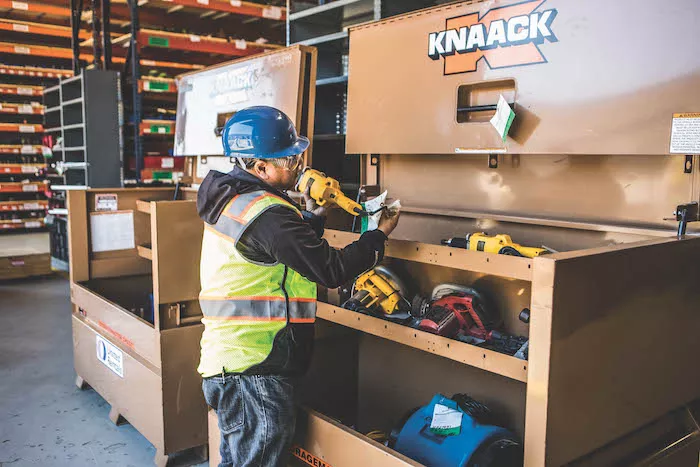 worker at tool box