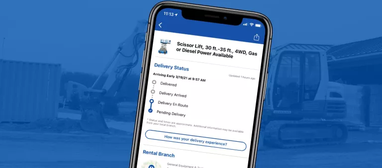 phone showing the ur mobile app