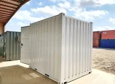white shipping container