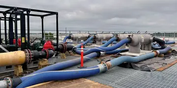 Flushing system on a rooftop