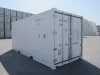 Exterior cargo doors on a white refrigerated shipping container