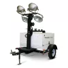 White Generac diesel powered towable light tower with generator