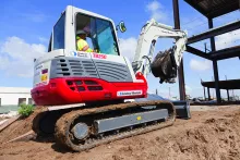 mini excavator on jobsite
