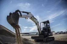 Excavator at job site