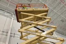 Lift inside a warehouse 
