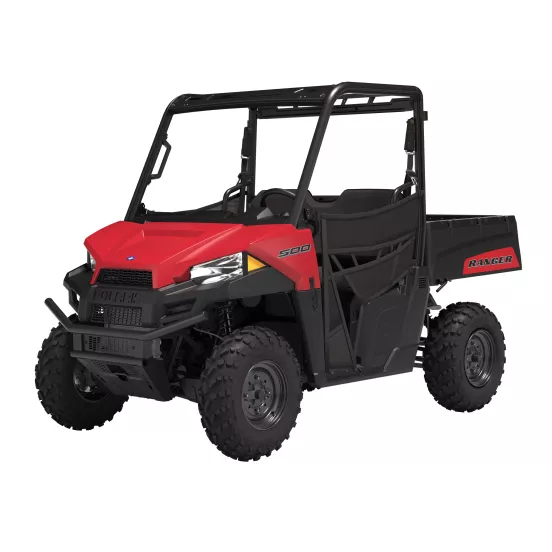 Red and black Polaris Ranger 2-seat UTV