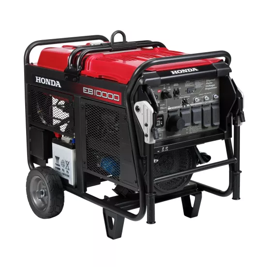Red and black HONDA 10,000-11,900 W Portable Generator, Gas