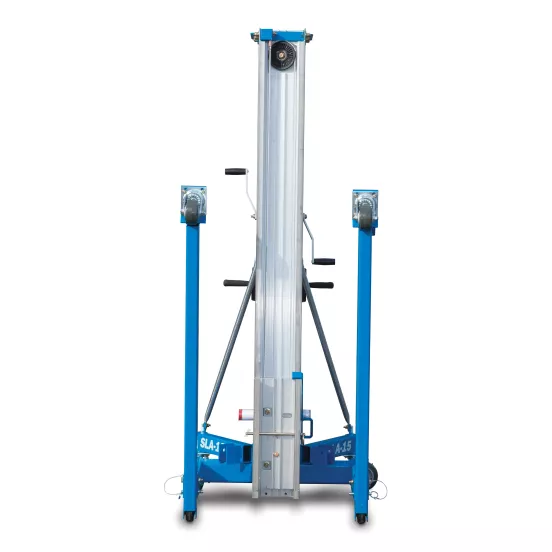 Blue and Silver Genie 700-1,000 lbs. 13-15 ft. manual material lift