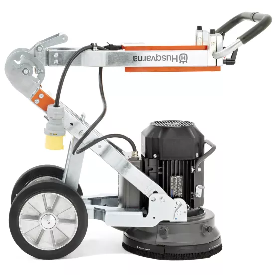 Silver and orange and black HUSQVARNA Walk-behind Concrete Grinder, Single Head, Electric Powered