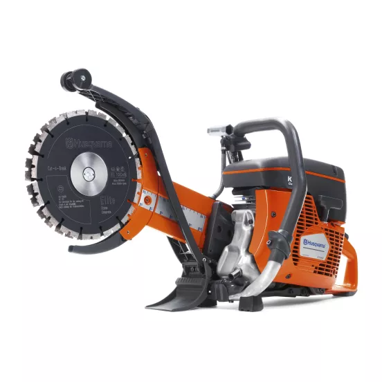 Orange, black and silver HUSQVARNA Concrete Cut-off Saw, 9 in., Gas Powered