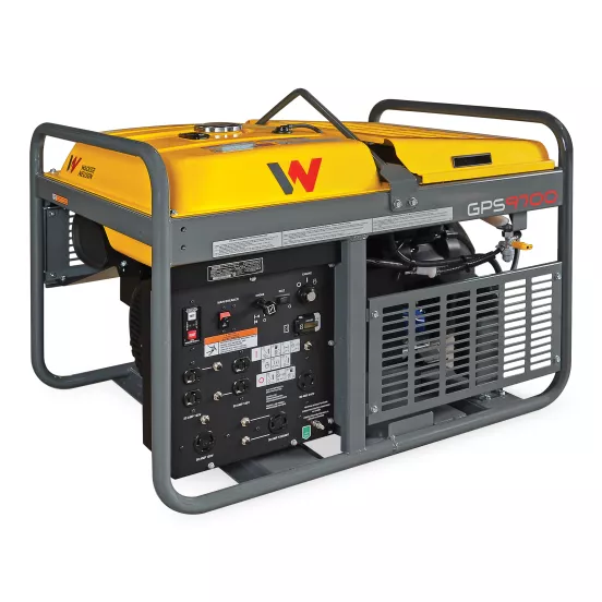 Yellow and gray WACKER 9,600-9,900 W Portable Generator, Gas